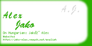 alex jako business card